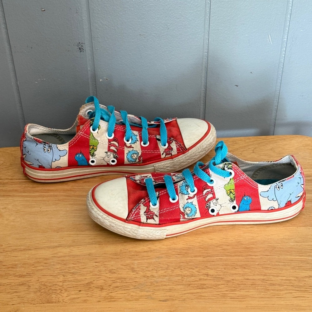 Converse Chuck Taylor All Star Dr Seuss Low Top Sneakers Womens 6 Kids 4 Rare - Picture 8 of 9